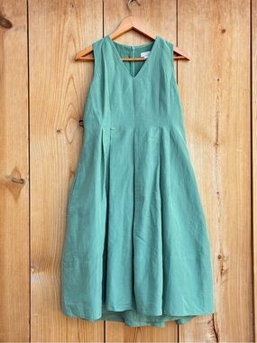 ‘S MaxMara Green Sleeveless Fit & Flare Dress Sz 6